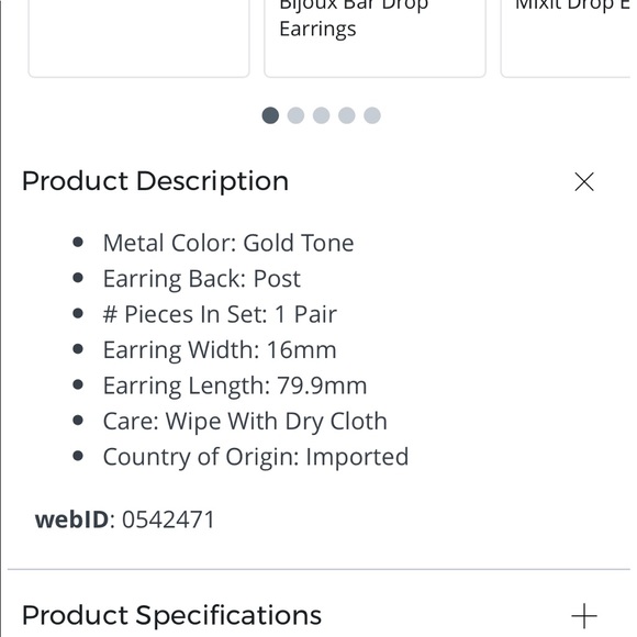 Beautiful neutral tone post drop earrings - Picture 6 of 6